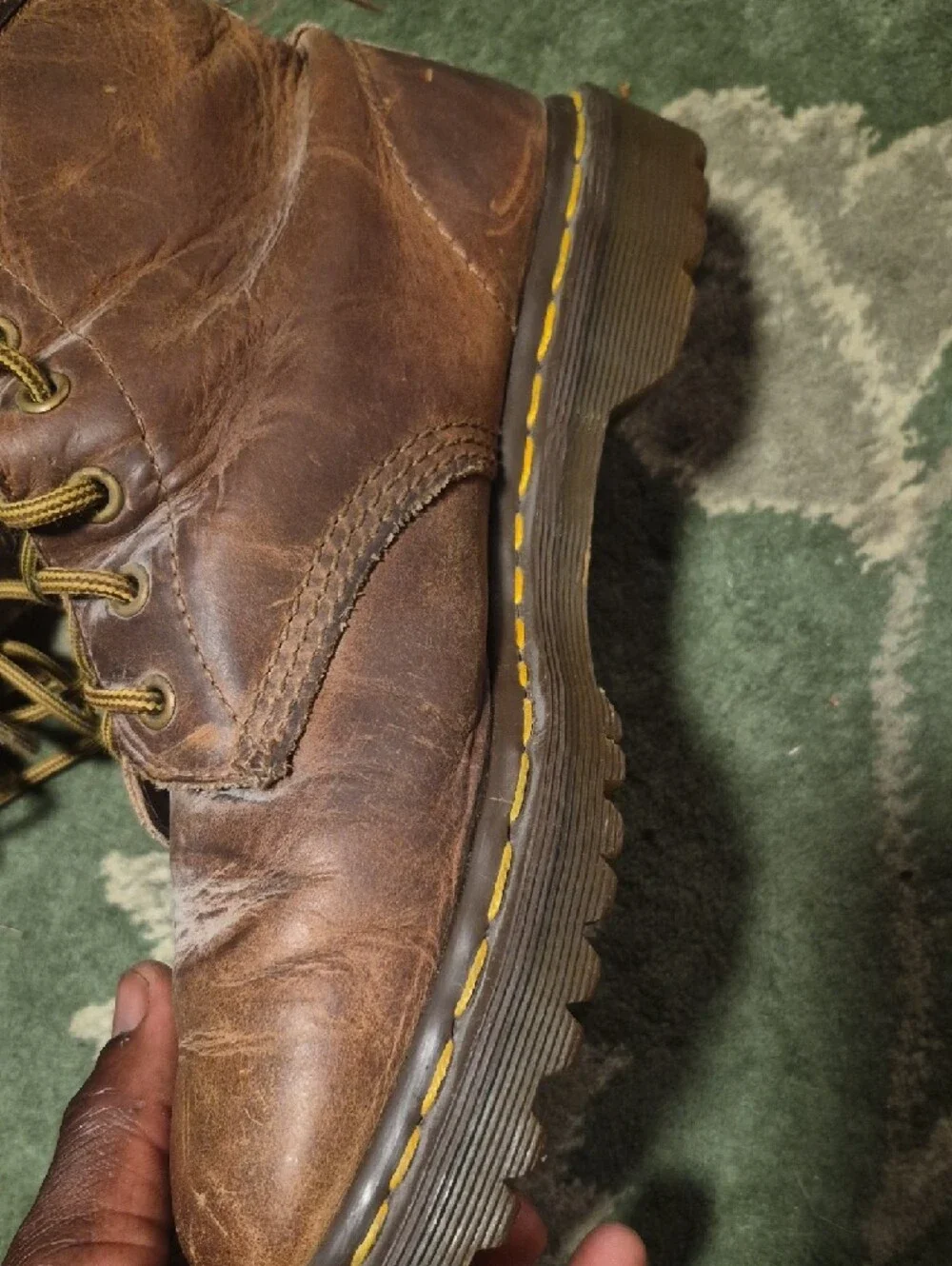 Dr. Martens Brown Leather Chukka Boots with Yellow Stitching - Picture 8 of 12